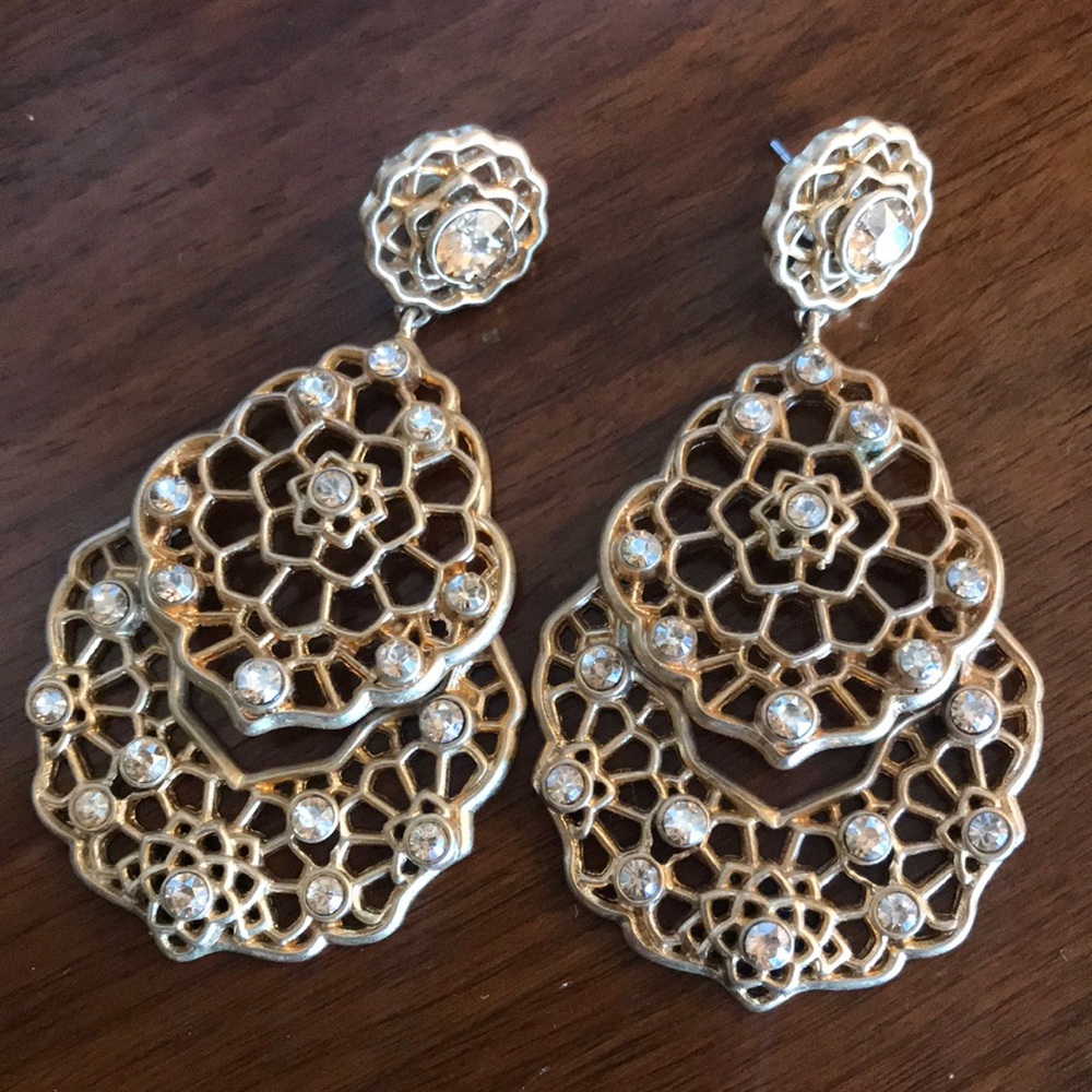 Gold Tone Dangle Earrings